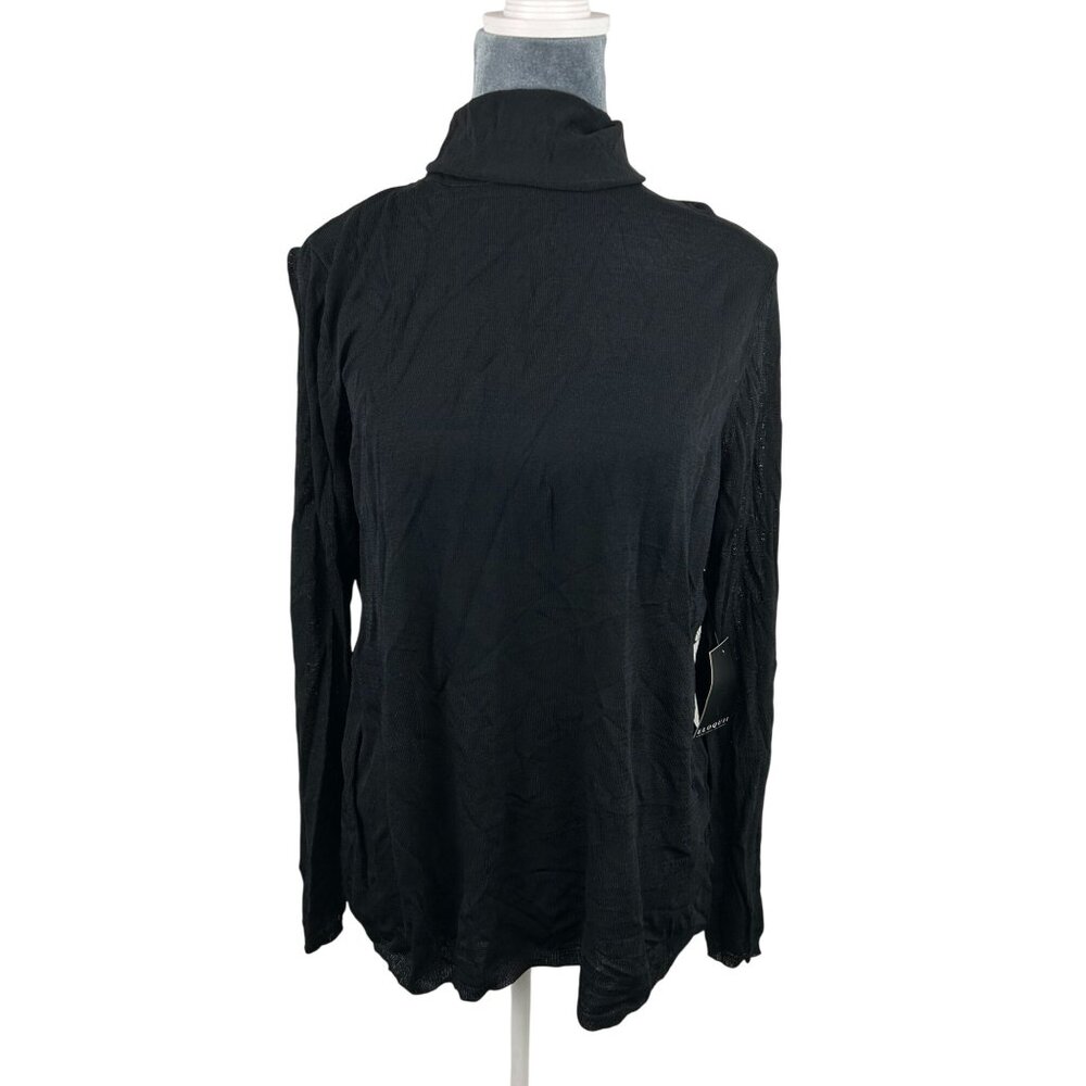 Eloquii Black Long-Sleeve Lightweight Turtleneck Top Womens Size 14/16 NWT